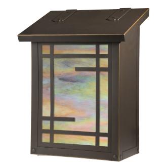 Shoji Overlay with Architectural Bronze Finish and Gold Iridescent Glass 